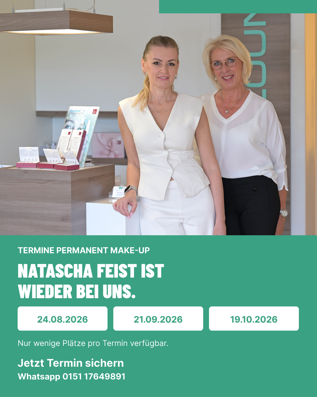 Permanent Make up termine August, September und Oktober 2026